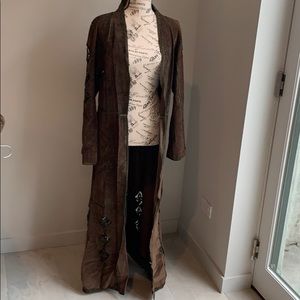 Vintage suede cut out duster